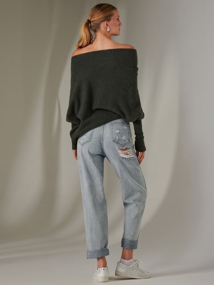 Jolie Moi Black Off The Shoulder Soft Knit Jumper - Image 2 of 6