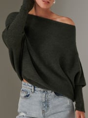 Jolie Moi Black Off The Shoulder Soft Knit Jumper - Image 3 of 6
