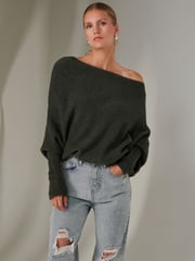 Jolie Moi Black Off The Shoulder Soft Knit Jumper - Image 4 of 6
