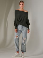 Jolie Moi Black Off The Shoulder Soft Knit Jumper - Image 6 of 6