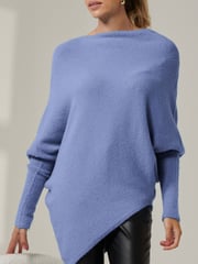 Jolie Moi Purple Off The Shoulder Soft Knit Jumper - Image 3 of 7