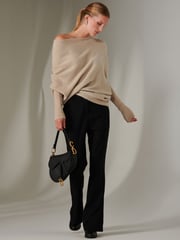 Jolie Moi Ecru Off The Shoulder Soft Knit Jumper - Image 4 of 6