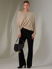 Jolie Moi Ecru Off The Shoulder Soft Knit Jumper - Image 5 of 6