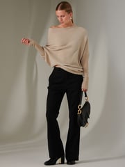 Jolie Moi Ecru Off The Shoulder Soft Knit Jumper - Image 6 of 6