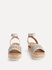 Linzi Natural Radiance Flatform Sandals With Laser Cut Detail - Image 3 of 5