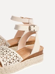 Linzi Natural Radiance Flatform Sandals With Laser Cut Detail - Image 5 of 5