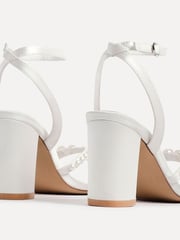 Linzi White Enchanted Pearl Detailed Front Stap With Block Sandals - Image 5 of 5