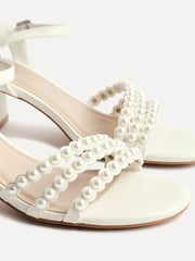 Linzi White Perla Heeled Sandals With Pearl Straps - Image 4 of 5