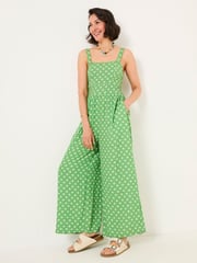 FatFace Ruby Mid Green Woodblock Ruby Jumpsuit - Image 1 of 5