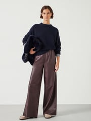 Hush Brown Agatha Leather Pull On Trousers - Image 1 of 5