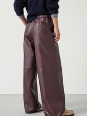 Hush Brown Agatha Leather Pull On Trousers - Image 3 of 5