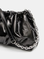 Hush Black Reva Ruched Leather Clutch Bag - Image 3 of 5