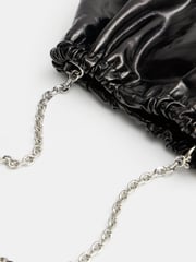 Hush Black Reva Ruched Leather Clutch Bag - Image 4 of 5
