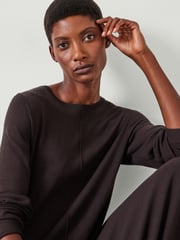 Hush Brown Talen Long Sleeved Knitted Maxi Jumper Dress - Image 2 of 5