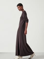 Hush Brown Talen Long Sleeved Knitted Maxi Jumper Dress - Image 4 of 5