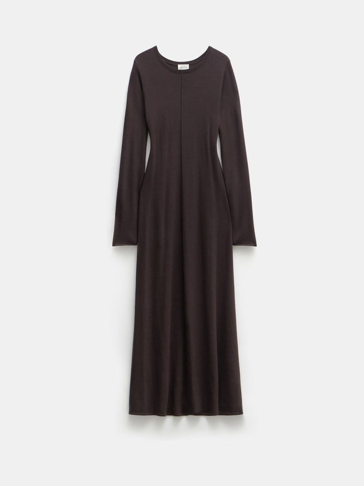 Hush Brown Talen Long Sleeved Knitted Maxi Jumper Dress - Image 5 of 5