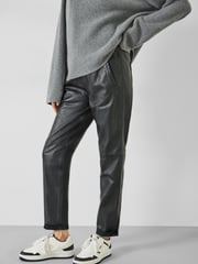 Hush Black Leather Joggers - Image 1 of 5