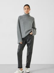 Hush Black Leather Joggers - Image 2 of 5