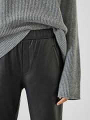 Hush Black Leather Joggers - Image 4 of 5