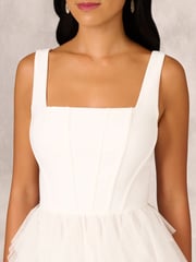 Adrianna by Adrianna Papell Mesh Cocktail Midi Dress - Image 6 of 7