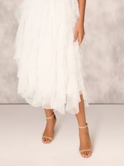 Adrianna by Adrianna Papell Mesh Cocktail Midi Dress - Image 7 of 7