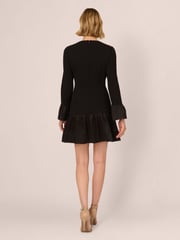 Adrianna Papell Crepe And Taffeta Midi Black Dress - Image 2 of 7
