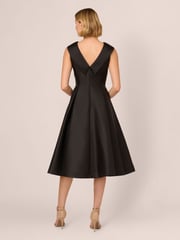 Adrianna Papell Roll Neck Mikado Black Dress - Image 2 of 7