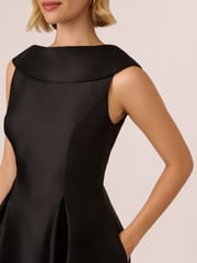 Adrianna Papell Roll Neck Mikado Black Dress - Image 4 of 7