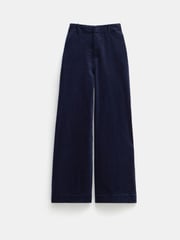 Hush Blue 100% Cotton Wide Leg Cord Trousers - Image 5 of 5