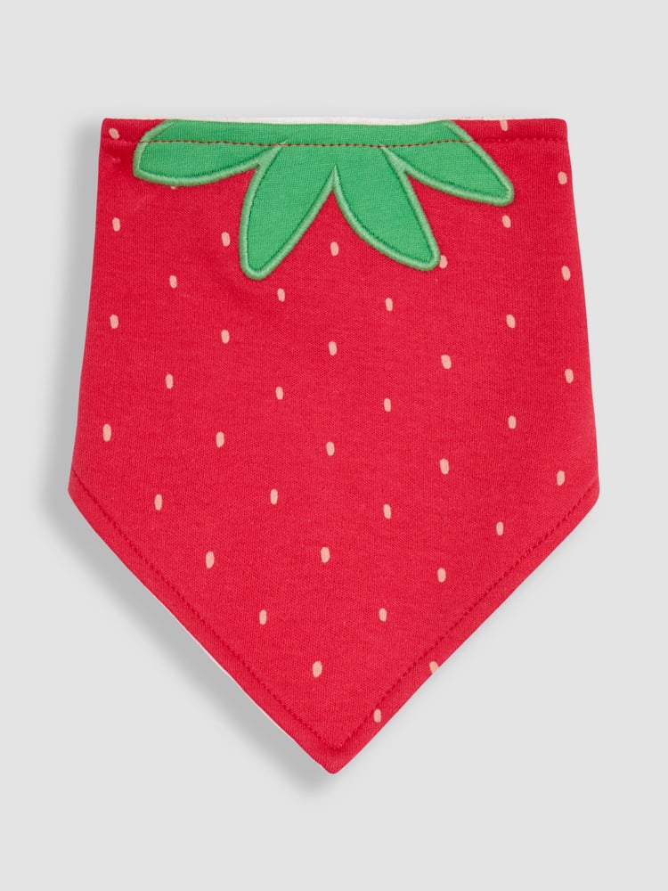 JoJo Maman Bébé Red Strawberry Dribble Bibs 2 Pack - Image 2 of 5