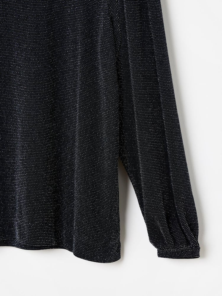 Oliver Bonas Black And Silver Sparkly Long Sleeve Top - Image 8 of 8 Oliver Bonas Black And Silver Sparkly Long Sleeve Top - Image 8 of 8