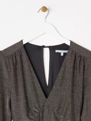 Oliver Bonas Gold Sparkly Wide Leg Jumpsuit - Image 3 of 6