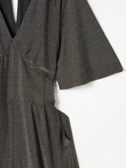 Oliver Bonas Gold Sparkly Wide Leg Jumpsuit - Image 6 of 6