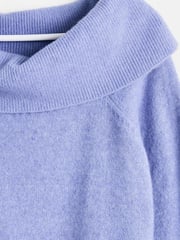 Oliver Bonas Purple Sparkly Bardot Knitted Jumper - Image 4 of 5
