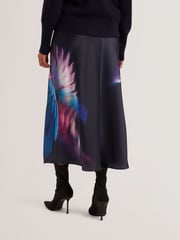 Ted Baker Blue Gilao Printed Midi Bias Cut Skirt - Image 2 of 5