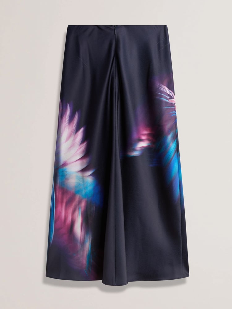 Ted Baker Blue Gilao Printed Midi Bias Cut Skirt - Image 5 of 5 Ted Baker Blue Gilao Printed Midi Bias Cut Skirt - Image 5 of 5