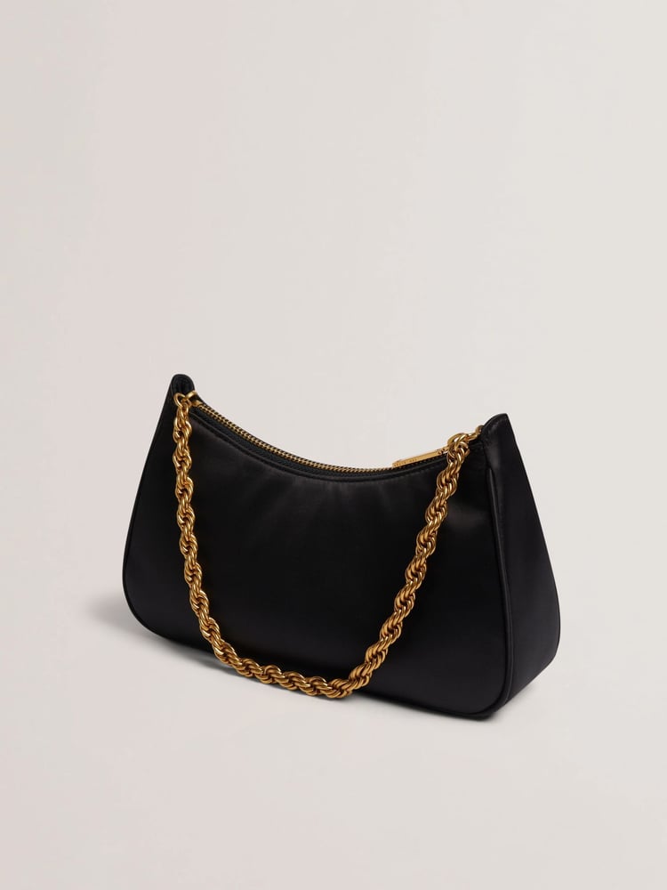 Ted Baker Purple Bolt Agnise Chain Detail Satin Shoulder Bag - Image 2 of 4