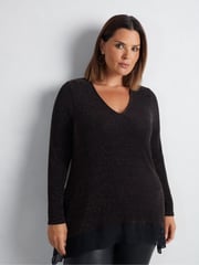 Live Unlimited Gold Curve Sparkle Jersey Hanky Hem Tunic - Image 3 of 7