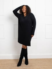 Live Unlimited Black Stud V-Neck Jumper Dress - Image 2 of 5