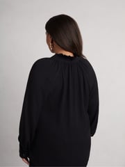 Live Unlimited Black Long Sleeve Sequin Cuff Blouse - Image 2 of 5