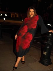Live Unlimited Black Floral Print Flared Sleeve Midaxi Dress - Image 7 of 8
