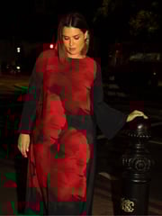 Live Unlimited Black Floral Print Flared Sleeve Midaxi Dress - Image 8 of 8