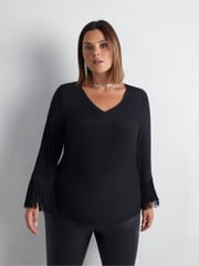 Live Unlimited Black Fringe Top - Image 1 of 5