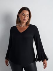 Live Unlimited Black Fringe Top - Image 3 of 5