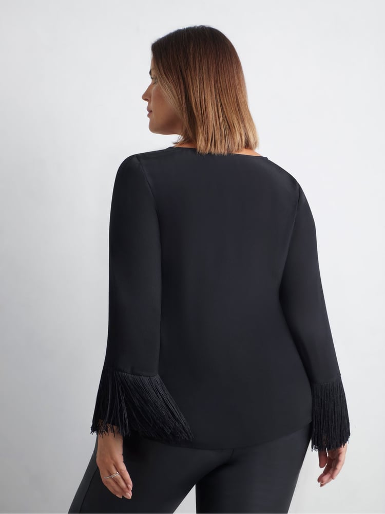 Live Unlimited Black Fringe Top - Image 5 of 5