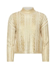 PixieGirl Petite Gold Metallic Cable Jumper - Image 5 of 5