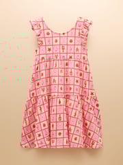 Joules Butterfly Green & Pink Frill Sleeve Print Dress Two Pack - Image 4 of 9
