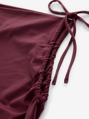 Burgundy Red Soft Touch Polyamide Ruched Sleeveless Top - Image 7 of 7