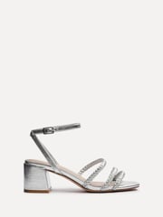 Linzi Silver Hariette Heeled Sandals With Braided Front Straps - Image 2 of 5