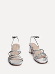 Linzi Silver Hariette Heeled Sandals With Braided Front Straps - Image 3 of 5